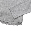 SUNNIOR LACE V-NECK LONG SLEEVE T IN GREY