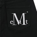 CORON BACK LEATHER LEOPARD HEART PATCH SKIRTS IN BLACK