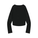 MARING EYELET LACE-UP CORSET LONG SLEEVE T IN BLACK