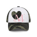 SIGNATURE HEART PATCH BALL CAP IN CAMO KHAKI