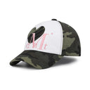 SIGNATURE HEART PATCH BALL CAP IN CAMO KHAKI