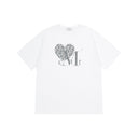 SIERRA LEOPARD HEART HALF T IN WHITE / GRAY