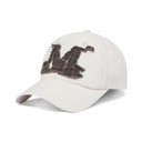 VINTAGE WASHING APPLIQUE BALL CAP IN VINTAGE CREAM