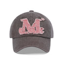 VINTAGE WASHING APPLIQUE BALL CAP IN WASHED CHOCO