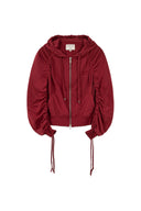 SLEEVE STRING DETAIL HOODY ZIP UP IN CHARCOAL GREY image 1