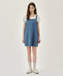 W DENIM SLEEVELESS DRESS IN LIGHT BLUE image 11