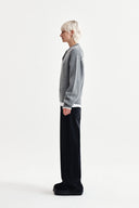 BACK LOGO COLLAR KNIT TOP FOR WOMEN IN GRAY image 7