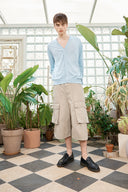 BACK LOGO SEE THROUGH CARDIGAN FOR MEN IN LIGHT BLUE image 10