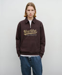 BASEBALL LOGO COLLAR HALF ZIPUP SWEATSHIRT IN NAVY image 16