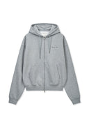 BACK LOGO ESSENTIAL HOODY ZIP UP IN GRAY image 6