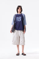 RAW EDGE RAGLAN TOP IN NAVY image 10