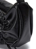 HALF SHIRRING RIBBON ROUND BAG IN BLACK image 5
