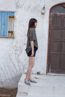 STITCH POINT DENIM SHORTS IN BLACK image 16