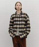 CLASSIC LOGO OVERSIZED FLANNEL CHECK SHIRT JACKET IN BLACK image 14