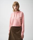 W PARIS DYEING CROP HOODIE IN MINT image 1