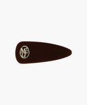 CIRCLE LOGO VELVET HAIR PIN IN BURGUNDY image 5