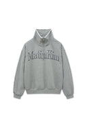 CUT OUT HALF ZIP SWEATSHIRT FOR MEN IN GRAY image 3