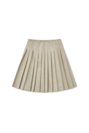 SIDE ZIPPER PLEATS MIDI SKIRT IN LIGHT BEIGE image 2