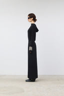 BACK DOUBLE WAIST MAXI SKIRT IN BLACK image 20