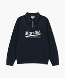 BASEBALL LOGO COLLAR HALF ZIPUP SWEATSHIRT IN NAVY image 13