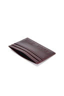 EMBOSSED LOGO CARD WALLET IN BURGUNDY image 9