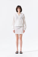 MESH LOGO WRAP MINI SKIRT IN WHITE image 15