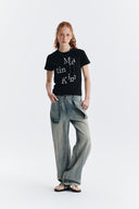 PATCHWORK GRAPHIC PRINTING LOGO TOP IN BLACK image 10