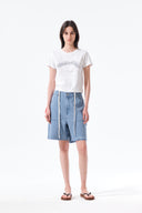 MATIN KIM ARCH LOGO CROP TOP IN WHITE image 9