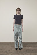 GLOSSY BANDING TRACK PANTS IN MINT image 12