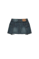 CARGO MINI DENIM SKORT IN BLUE image 13