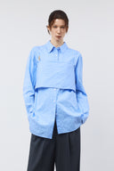 BUSTIER LAYERED CRINKLE SHIRT IN BLUE image 12