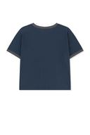 MATIN LOGO RINGER CROP TOP IN NAVY image 2