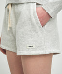 W BASIC SWEAT SHORTS IN LIGHT HEATHER GREY image 1