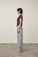 TWIST POINT SLIM TOP IN BURGUNDY image 6