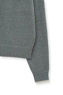 BACK LOGO COLLAR KNIT TOP FOR WOMEN IN GRAY image 15