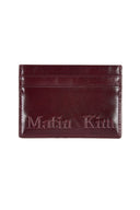 EMBOSSED LOGO CARD WALLET IN BURGUNDY image 5