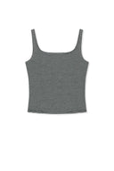SQUARE NECK CROPPED TANK TOP IN BLACK image 10