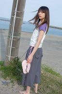 FLOWER STITCH RAGLAN LOGO TOP IN PURPLE image 9