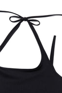 STRING HALTER NECK TANK TOP IN BLACK image 3