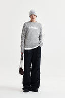 MATIN MIXED YARN KNIT PULLOVER IN GRAY image 8