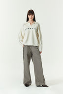 OVERSIZE PIQUE PULLOVER IN IVORY image 18