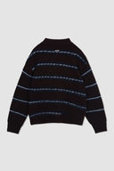 HAIRY STRIPE PIQUE KNIT TOP IN BROWN image 14