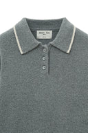 BACK LOGO COLLAR KNIT TOP FOR WOMEN IN GRAY image 4