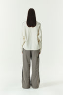 OVERSIZE PIQUE PULLOVER IN IVORY image 5