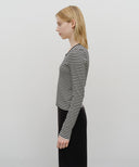 W DEEP NECK LONG SLEEVE IN BLACK image 2