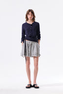 ASYMMETRIC BUTTON CLOSURE TOP IN NAVY image 9
