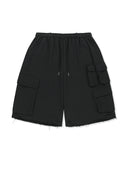 TERRY UTILITY POCKET BERMUDA PANTS IN BLACK image 1