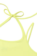 STRING HALTER NECK TANK TOP IN LIGHT YELLOW image 3