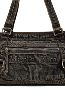 MATIN WASHED DENIM SQUARE BAG IN BLACK image 3