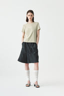 BACK SLIT SLIM TOP IN LIGHT KHAKI image 9